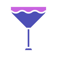 Elegant Cocktail Icon with Fluid Design Element