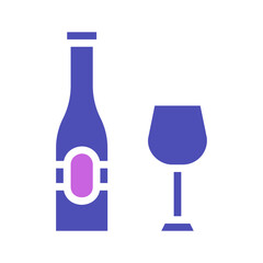 Modern Wine Bottle and Glass Minimalist Design