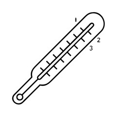 thermometer icon, thermometer line art - simple line art of thermometer, perfect for thermometer logos and icons