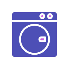Laundry Machine Icon, Graphic Flat Style Symbol