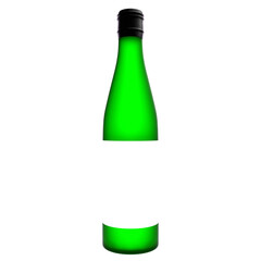 Mockup of a Japanese Sake or Shochu bottle with blank label. 3d rendering.