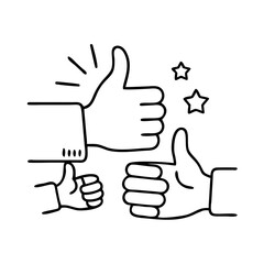 thumbsupreaction icon, thumbsupreaction line art - simple line art of thumbsupreaction, perfect for thumbsupreaction logos and icons