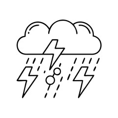 thunderstorm icon, thunderstorm line art - simple line art of thunderstorm, perfect for thunderstorm logos and icons