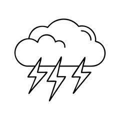 thunderstorm icon, thunderstorm line art - simple line art of thunderstorm, perfect for thunderstorm logos and icons