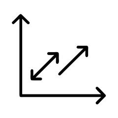 Line Chart with Two Arrows Icon Design