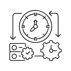 timemanagement icon, timemanagement line art - simple line art of timemanagement, perfect for timemanagement logos and icons