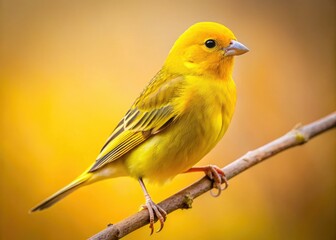 Fashion meets nature: A yellow bird's close-up, showcasing avian chic and natural style.