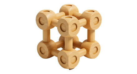 Isolated Wooden Geometric Puzzle Cube