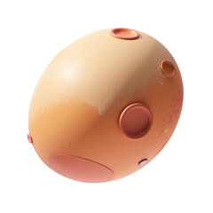 Fototapeta premium Asteroid 3D Render Icon Planet Illustration with Cute Cartoon Style Isolated Object on Transparent Background