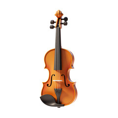 Fototapeta premium Violin Musical Instrument 3D Render Icon Illustration Cute Cartoon Style with Transparent BG