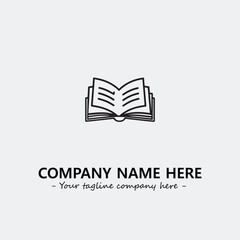 Book illustration black and white for logo company vector image
