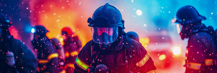 Bravery In The Blizzard: Heroes Amidst Calamity, Frontline First Responder In Emergency Service.