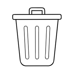 trashbin icon, trashbin line art - simple line art of trashbin, perfect for trashbin logos and icons