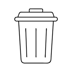 trashbin icon, trashbin line art - simple line art of trashbin, perfect for trashbin logos and icons