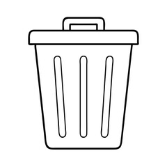 trashcan icon, trashcan line art - simple line art of trashcan, perfect for trashcan logos and icons