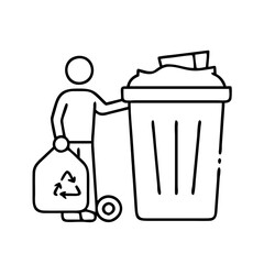 trashcollection icon, trashcollection line art - simple line art of trashcollection, perfect for trashcollection logos and icons