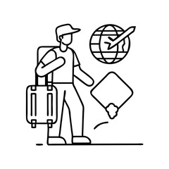 traveler icon, traveler line art - simple line art of traveler, perfect for traveler logos and icons