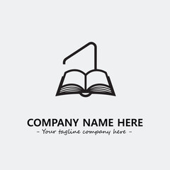 Book illustration black and white for logo company vector image
