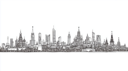Inked Skyline of Moscow’s Architecture