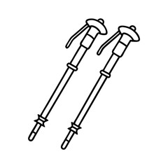 trekkingpoles icon, trekkingpoles line art - simple line art of trekkingpoles, perfect for trekkingpoles logos and icons