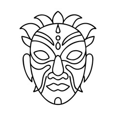 tribalmask icon, tribalmask line art - simple line art of tribalmask, perfect for tribalmask logos and icons