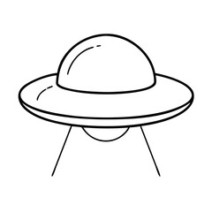 ufo icon, ufo line art - simple line art of ufo, perfect for ufo logos and icons