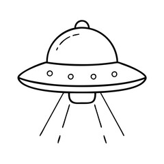 ufo icon, ufo line art - simple line art of ufo, perfect for ufo logos and icons