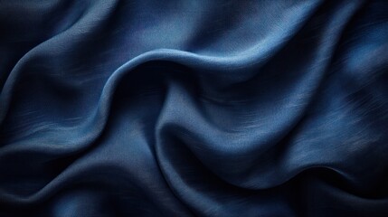 Obraz premium Dark blue fabric draped in folds