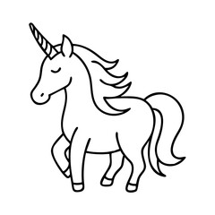 unicorn icon, unicorn line art - simple line art of unicorn, perfect for unicorn logos and icons
