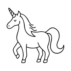 unicorn icon, unicorn line art - simple line art of unicorn, perfect for unicorn logos and icons