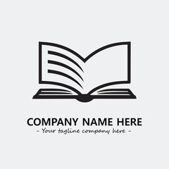 Book illustration black and white for logo company vector image
