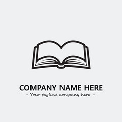 Book illustration black and white for logo company vector image
