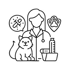 vet icon, vet line art - simple line art of vet, perfect for vet logos and icons