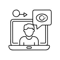 videocall icon, videocall line art - simple line art of videocall, perfect for videocall logos and icons