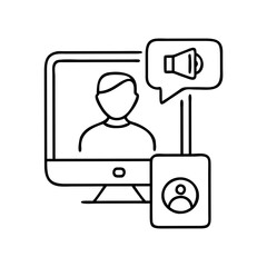 videocall icon, videocall line art - simple line art of videocall, perfect for videocall logos and icons
