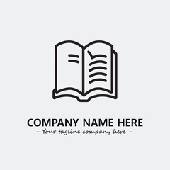 Book illustration black and white for logo company vector image
