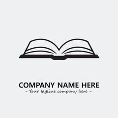 Book illustration black and white for logo company vector image
