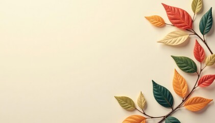 Subtle repeating leaf motif on a plain background , seamless, delicate