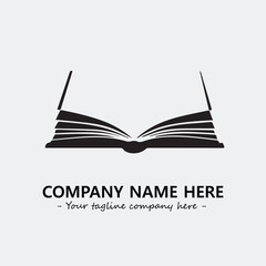 Book illustration black and white for logo company vector image
