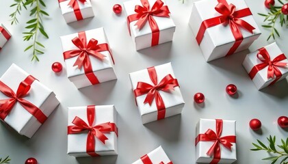 Subtle textured gift box pattern, monochrome design, clean, wrapping, background