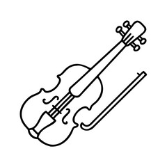 violin icon, violin line art - simple line art of violin, perfect for violin logos and icons