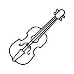 Fototapeta premium violin icon, violin line art - simple line art of violin, perfect for violin logos and icons