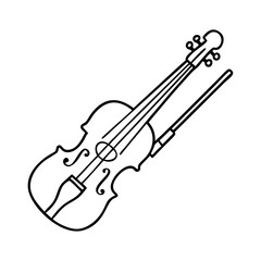 violin icon, violin line art - simple line art of violin, perfect for violin logos and icons