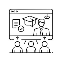 virtualclassroom icon, virtualclassroom line art - simple line art of virtualclassroom, perfect for virtualclassroom logos and icons