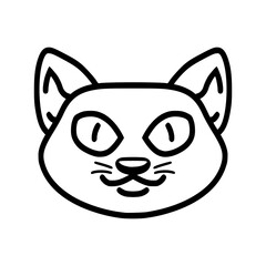 black cat cartoon vector on white background