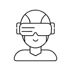 virtualrealityheadset icon, virtualrealityheadset line art - simple line art of virtualrealityheadset, perfect for virtualrealityheadset logos and icons