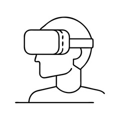 virtualrealityheadset icon, virtualrealityheadset line art - simple line art of virtualrealityheadset, perfect for virtualrealityheadset logos and icons