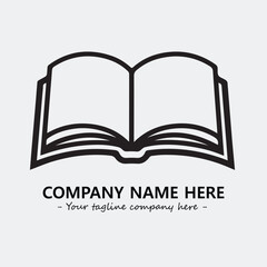 Book illustration black and white for logo company vector image
