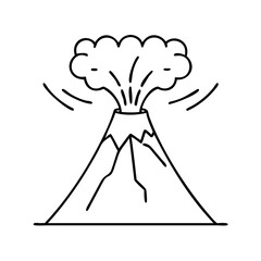 volcano icon, volcano line art - simple line art of volcano, perfect for volcano logos and icons