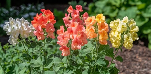 Delicate sweet pea petals in soft pastel colors dance suspended in the air, against a spotless white background, forming a serene, romantic, and whimsical atmosphere